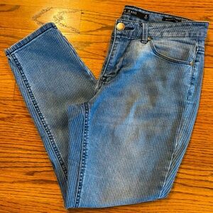 Max Jeans Mid-Rise Striped Crop Jeans